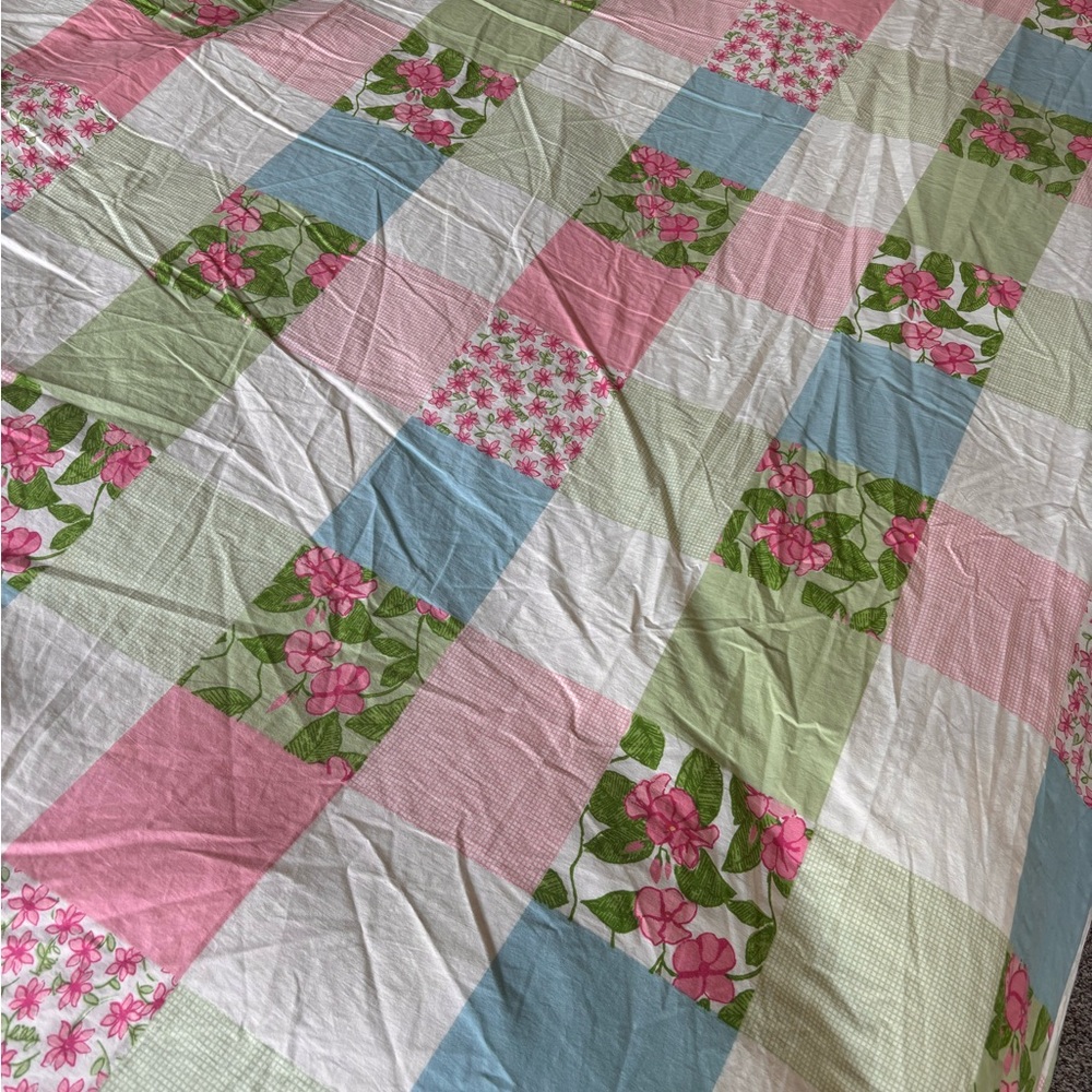 Lilly Pulitzer Floral Patchwork Duvet Cover Queen - Pink, Green & Blue